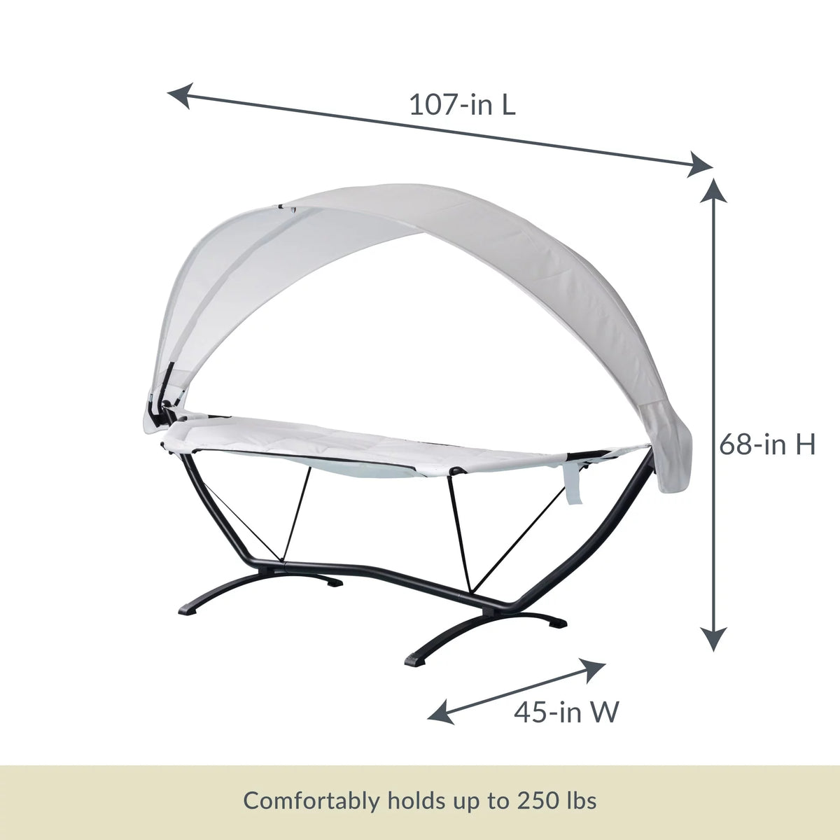 Steel Frame Lounger With Canopy L35140