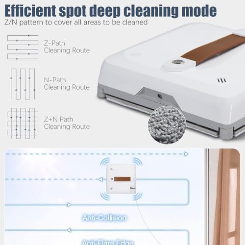 Window Cleaning Robot, 3000Pa Strong Suction with Automatic Water Spray T570428