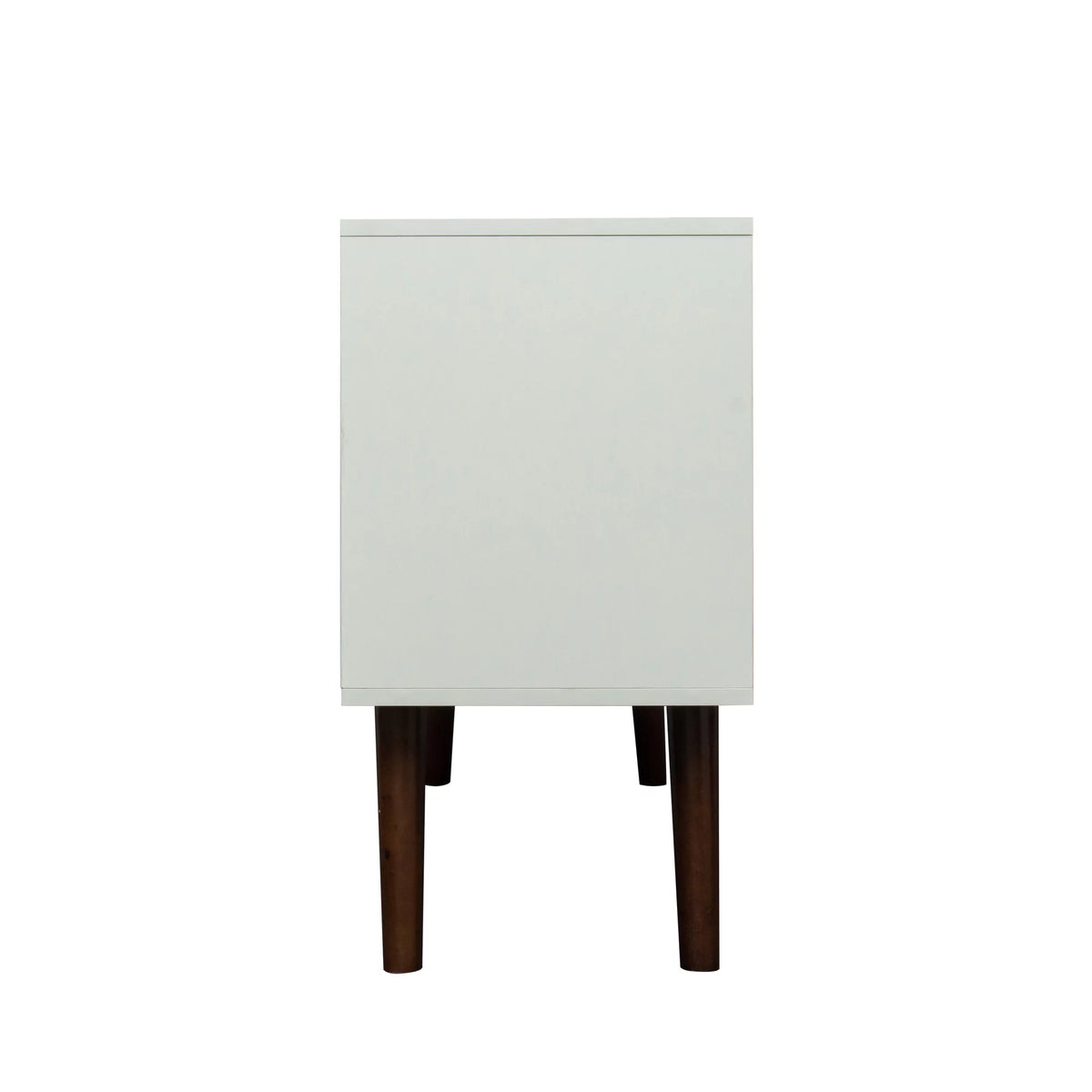 White Particle Board TV Stand with Storage and 2 Shelves F82002