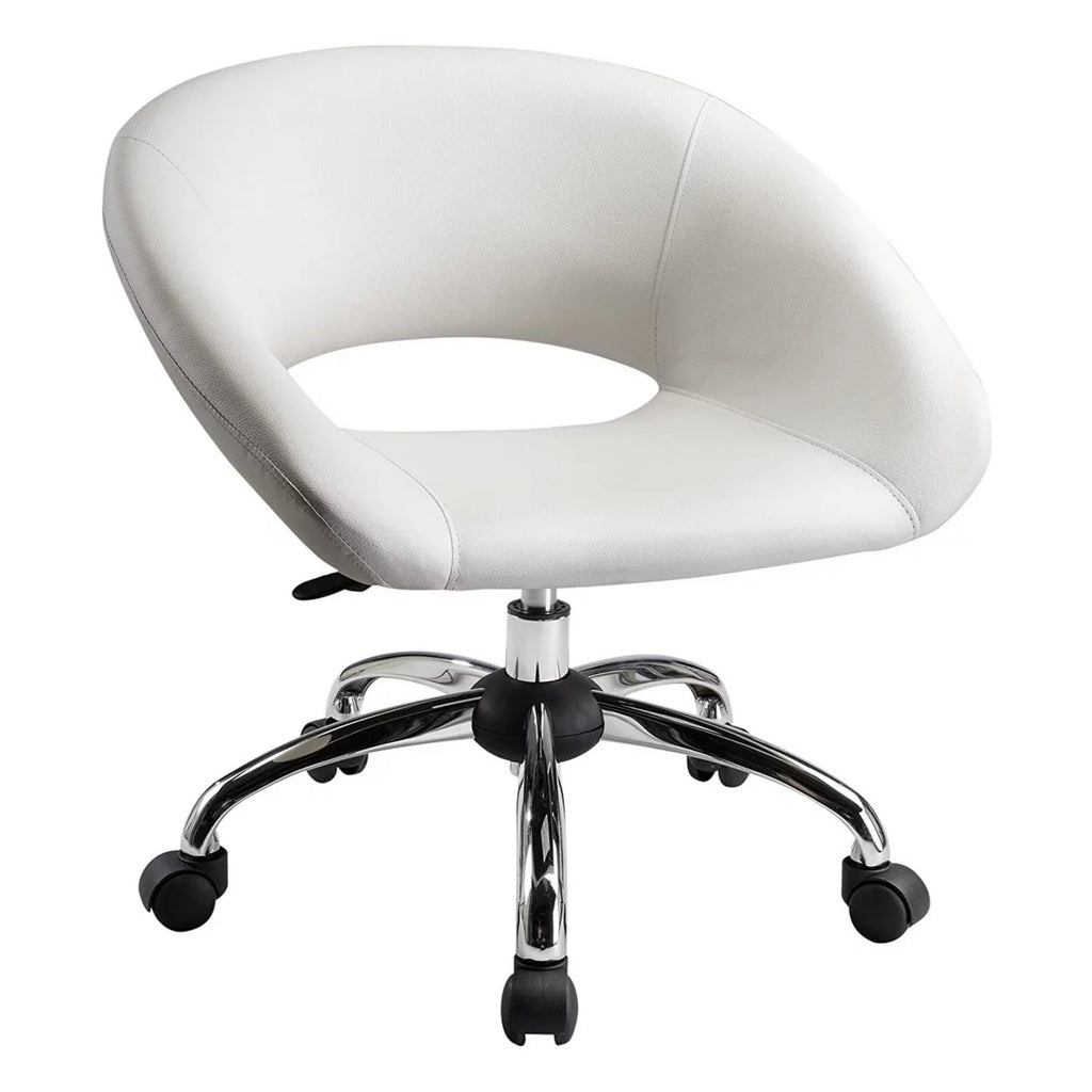 White Vegan Faux Leather Office Chair T865