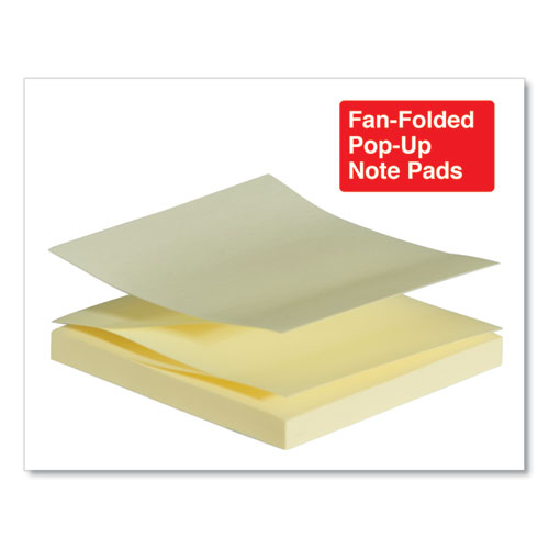 Yellow 3 X 3 Self-Stick Pop-Up Note Pads, 100-Sheet, 12/pack N1875