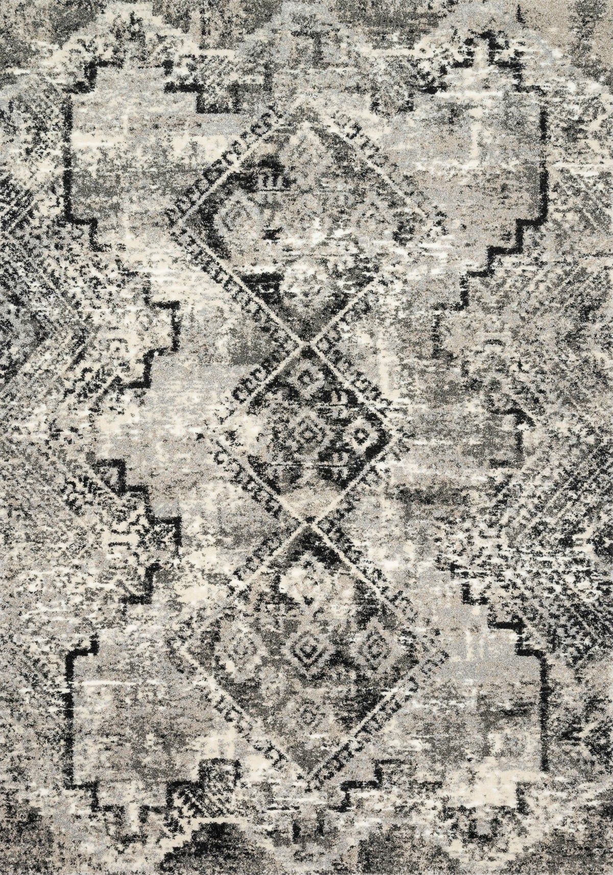 Grey Black Rug H213