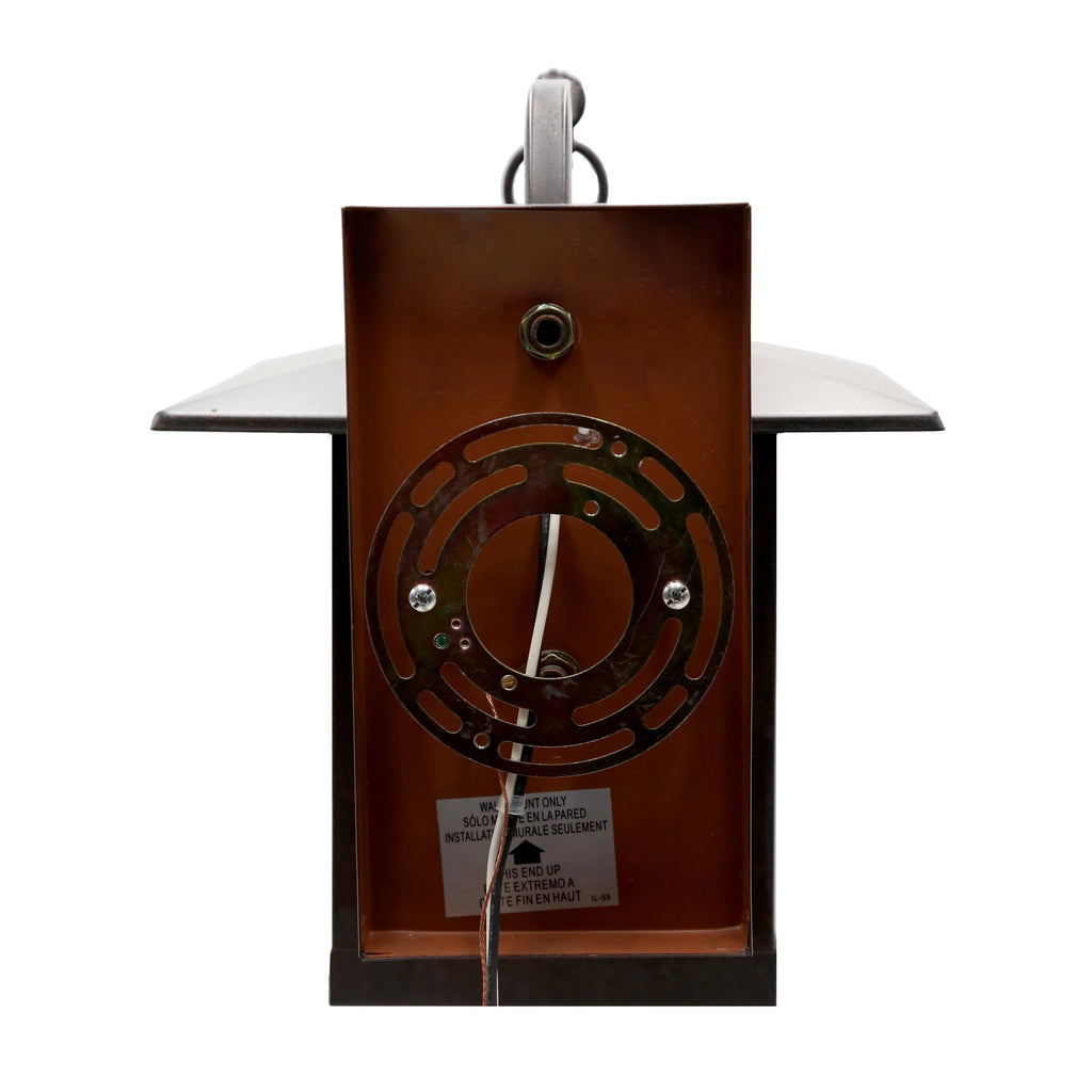 1-Light Bronzed Stained Glass Outdoor Wall Sconce T86531