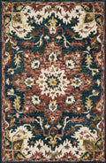 Teal Raspberry Rug 7'9 x 9'9 G3850