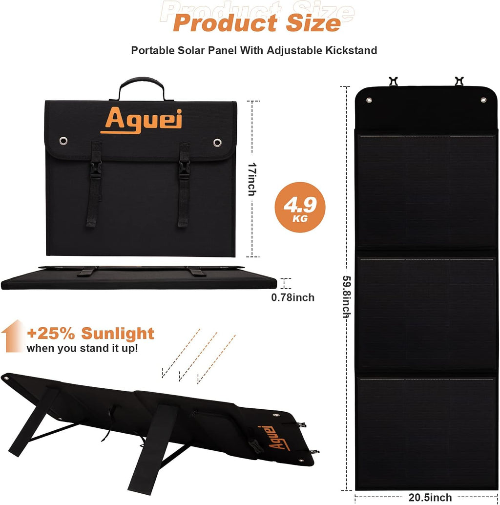 120W Foldable Monocrystalline Solar Panel with USB D970