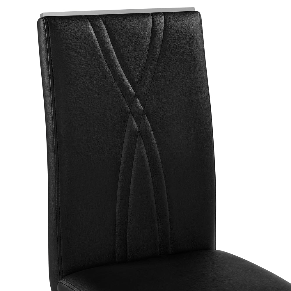 Black Faux Leather Dining Chairs Set of 2 J253766