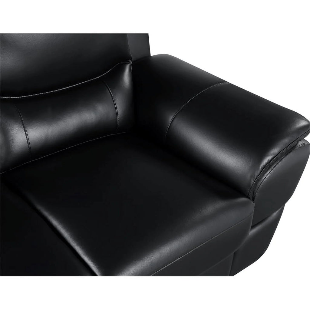 69" Modern Faux Leather Upholstered Loveseat in Black F207