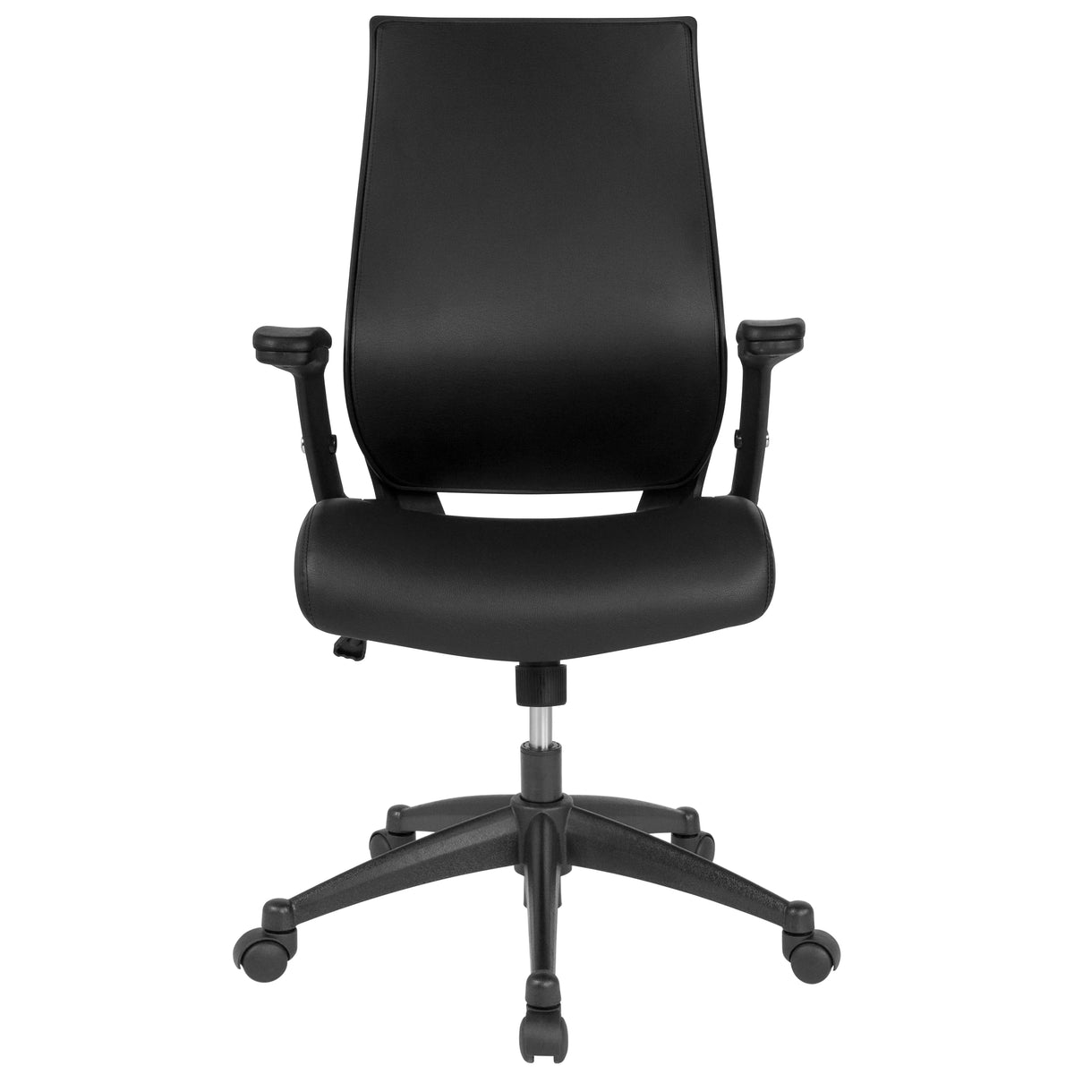 High Back Black Executive Swivel Office Chair with Adjustable Arms J366
