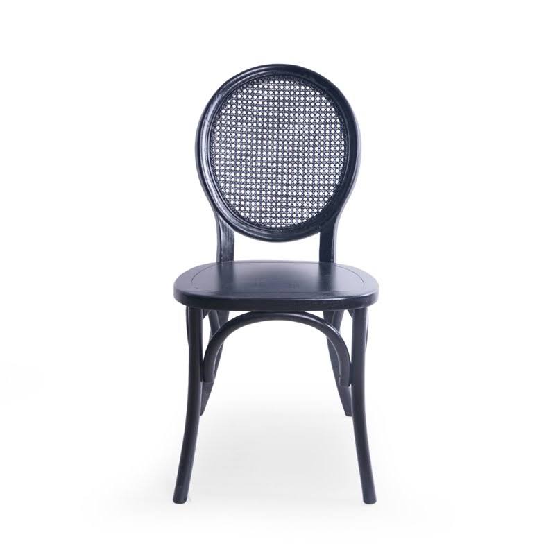 Matte Black Elm Wood Dining Chair Set of 2 U565