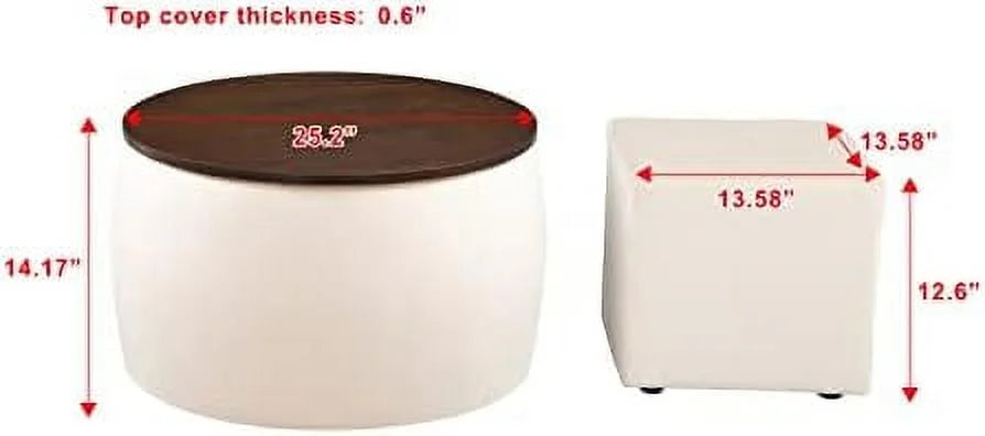 Round Velvet Ottoman with Wooden Lid J91789