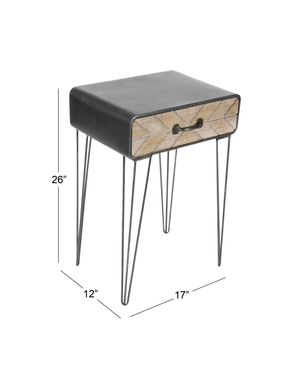 Black Iron and Wood Accent Table V508094