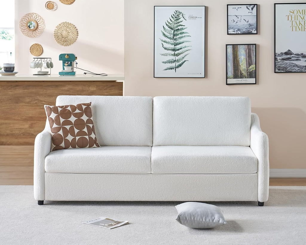 White Boucle 3 Seater Sofa K6815