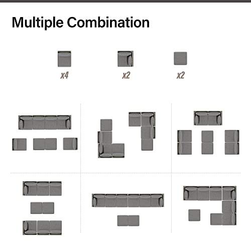 8 Piece PE Rattan Wicker Outdoor Sectional Sofa Set with Cushions M51127