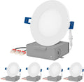4 Packs Smart Slim Recessed Pot Light, RGB + 2700K-6000K, White H391
