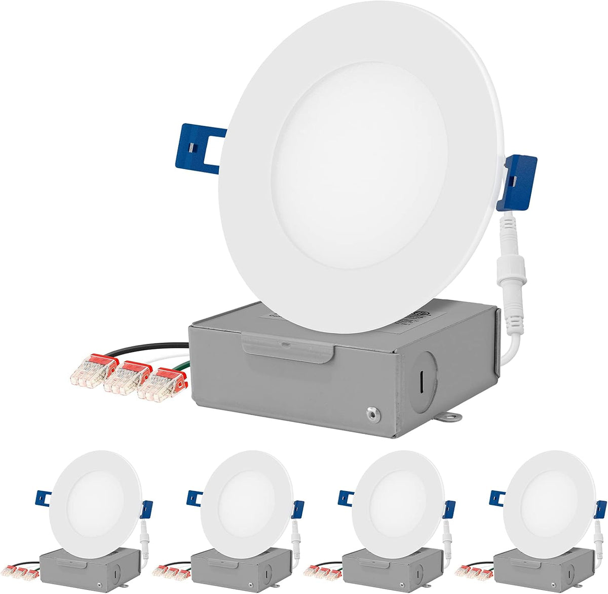 4 Packs Smart Slim Recessed Pot Light, RGB + 2700K-6000K, White H391