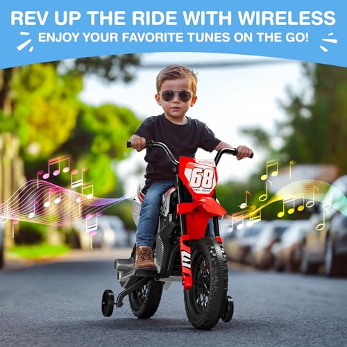 12V Kids Motorcycle with Training Wheels T747280