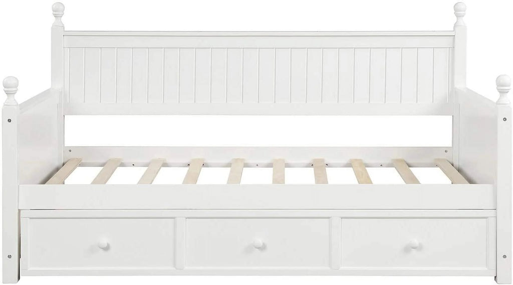 White Wood Daybed with Drawers B904