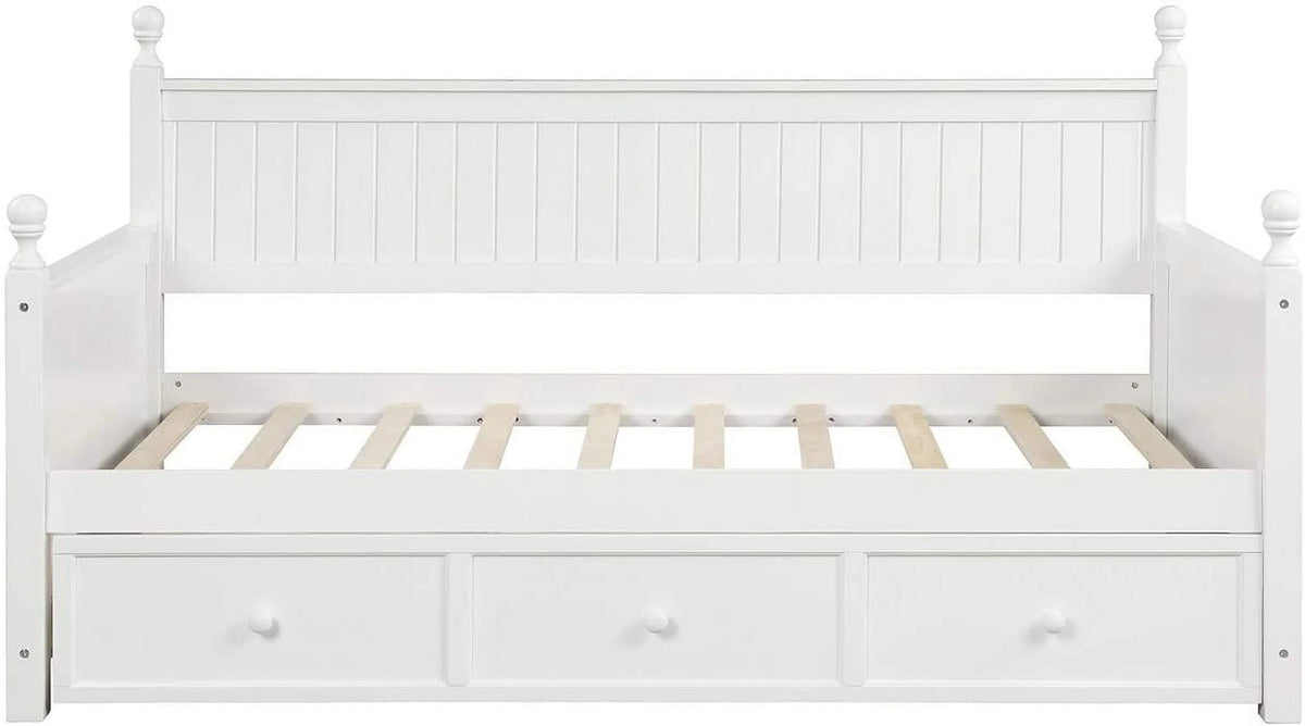 White Wood Daybed with Drawers B904
