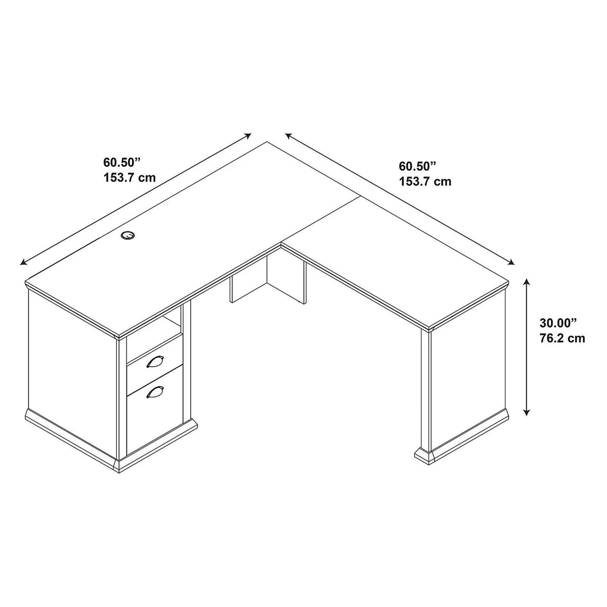 L Shaped Desk with File and Storage X2627