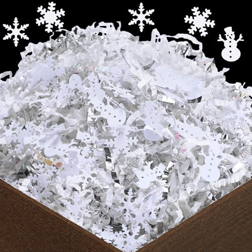 Metallic Red Green and Gold Crinkle Cut Paper Shred Filler H556
