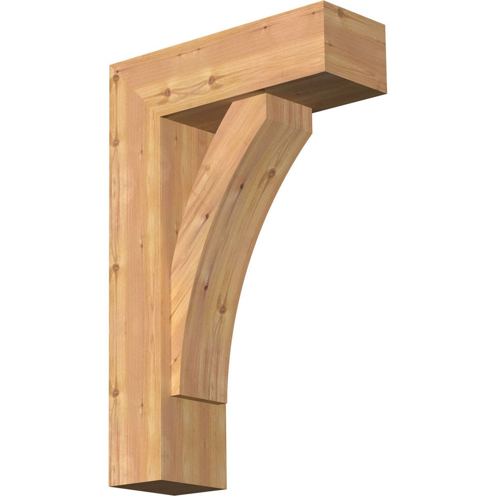 Thorton Block Smooth Bracket with Offset Brace, Western Red Cedar F112061