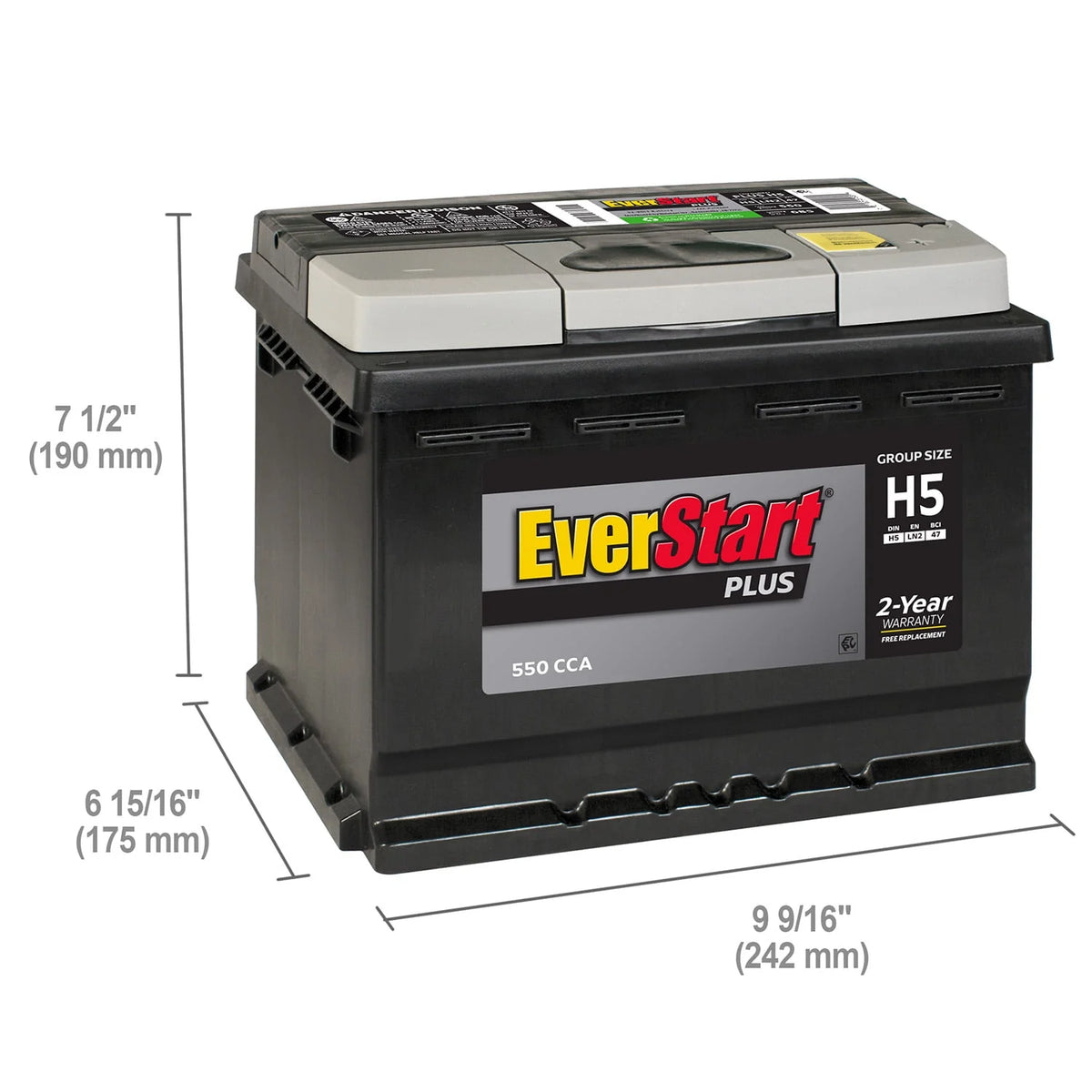 Lead Acid Automotive Battery 12 Volt 550 CCA A1895