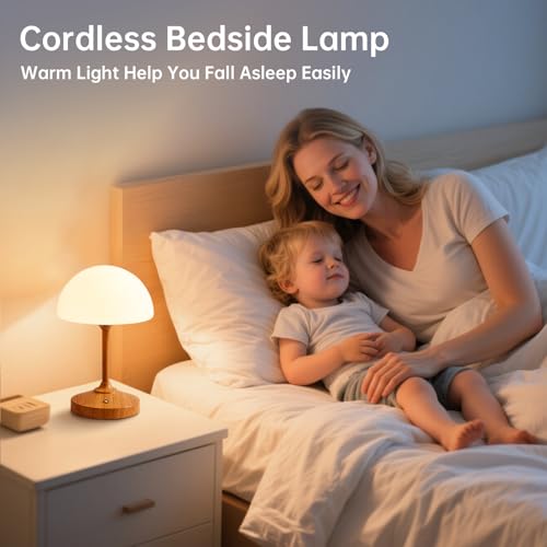 Mushroom Table Lamp Waterproof Cordless Rechargeable LED Night Light X97134