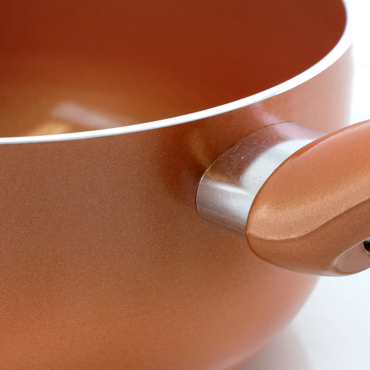 1.5 Qt. Copper Colored Ceramic Coated Saucepan with Glass Lid P860936