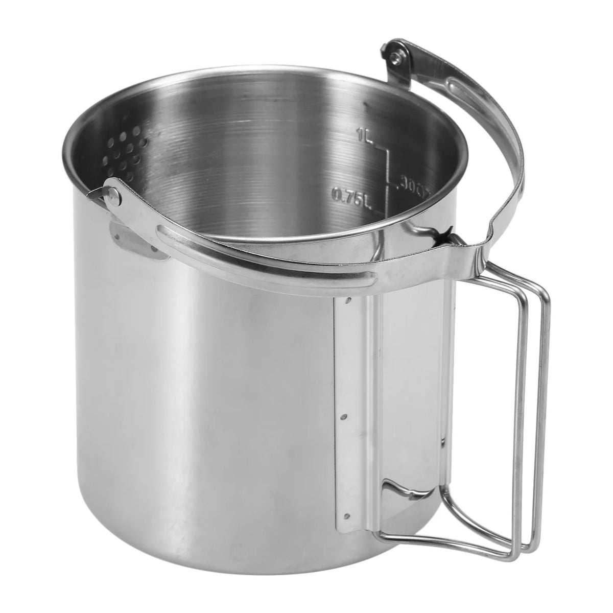 1L Stainless Steel Cooking Kettle with Foldable Handle Z76896