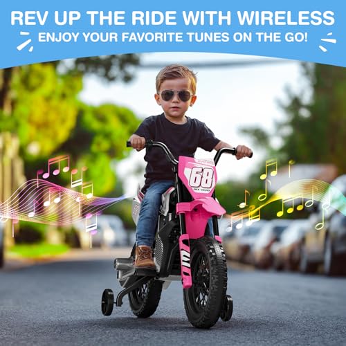 12V Kids Motorcycle with Training Wheels T747280