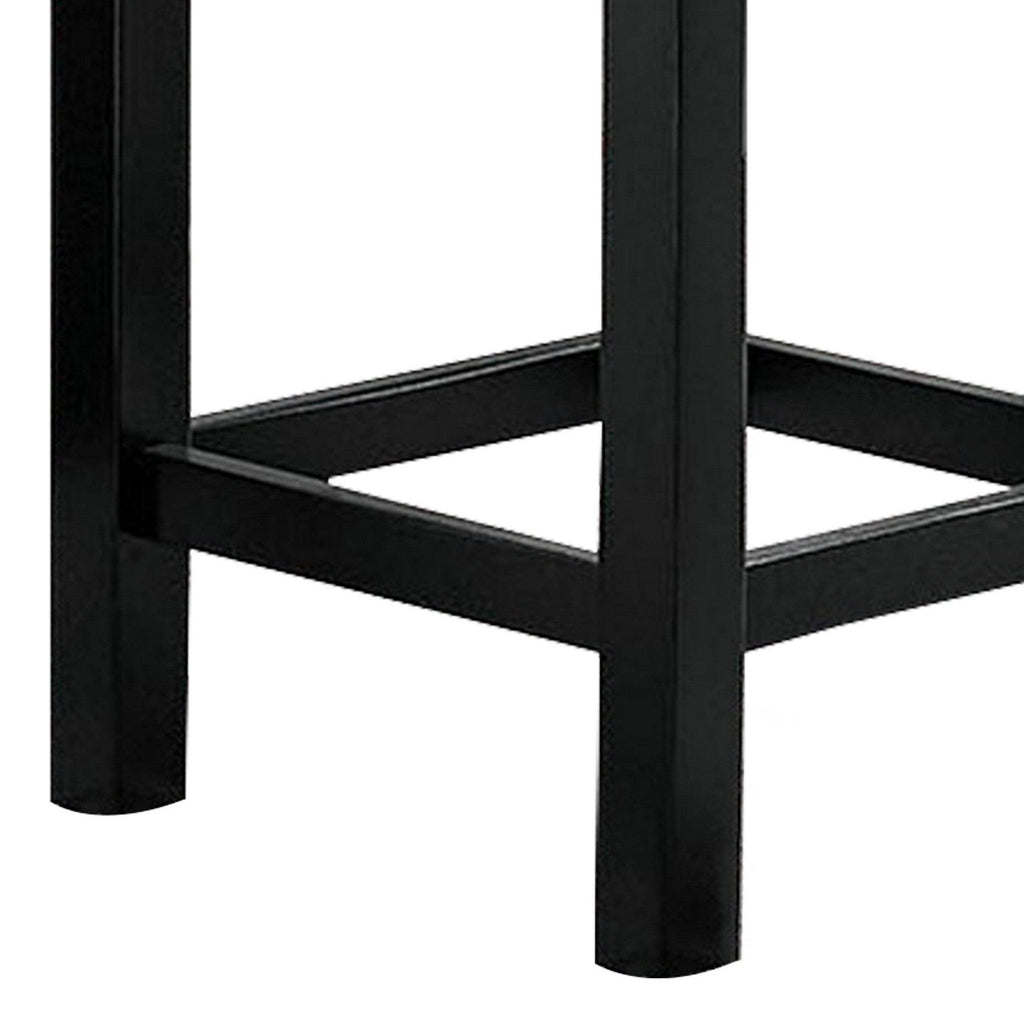 Black and Gray Leatherette Stool, Set of 2 L67027
