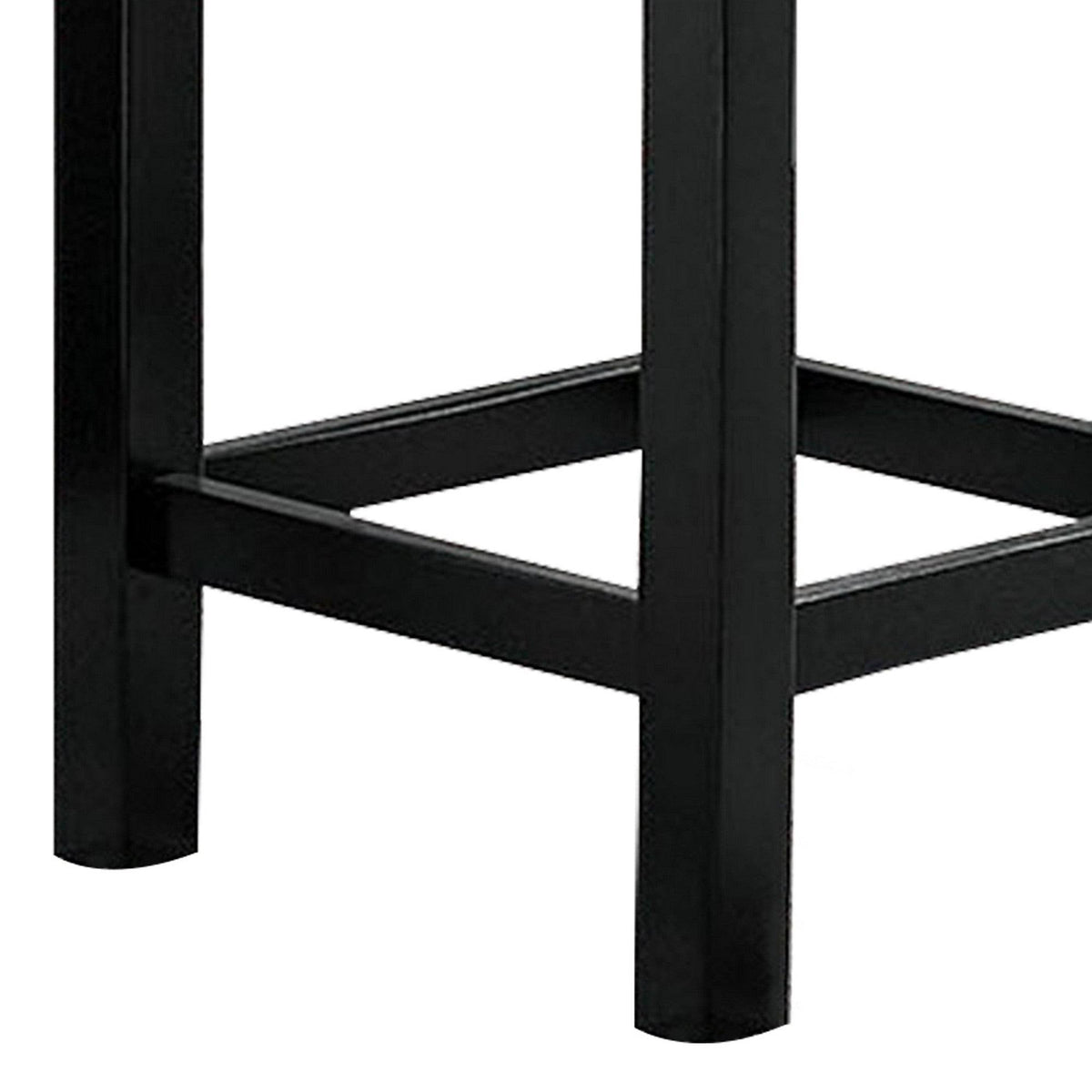 Black and Gray Leatherette Stool, Set of 2 L67027