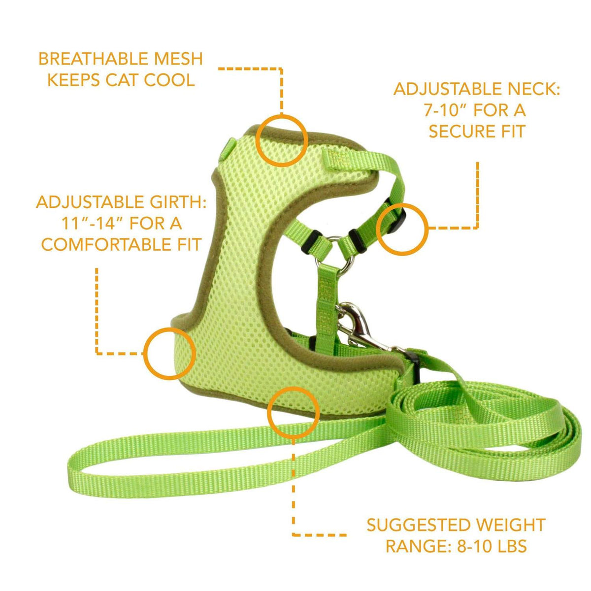 Adjustable Cat Harness with Leash R822415