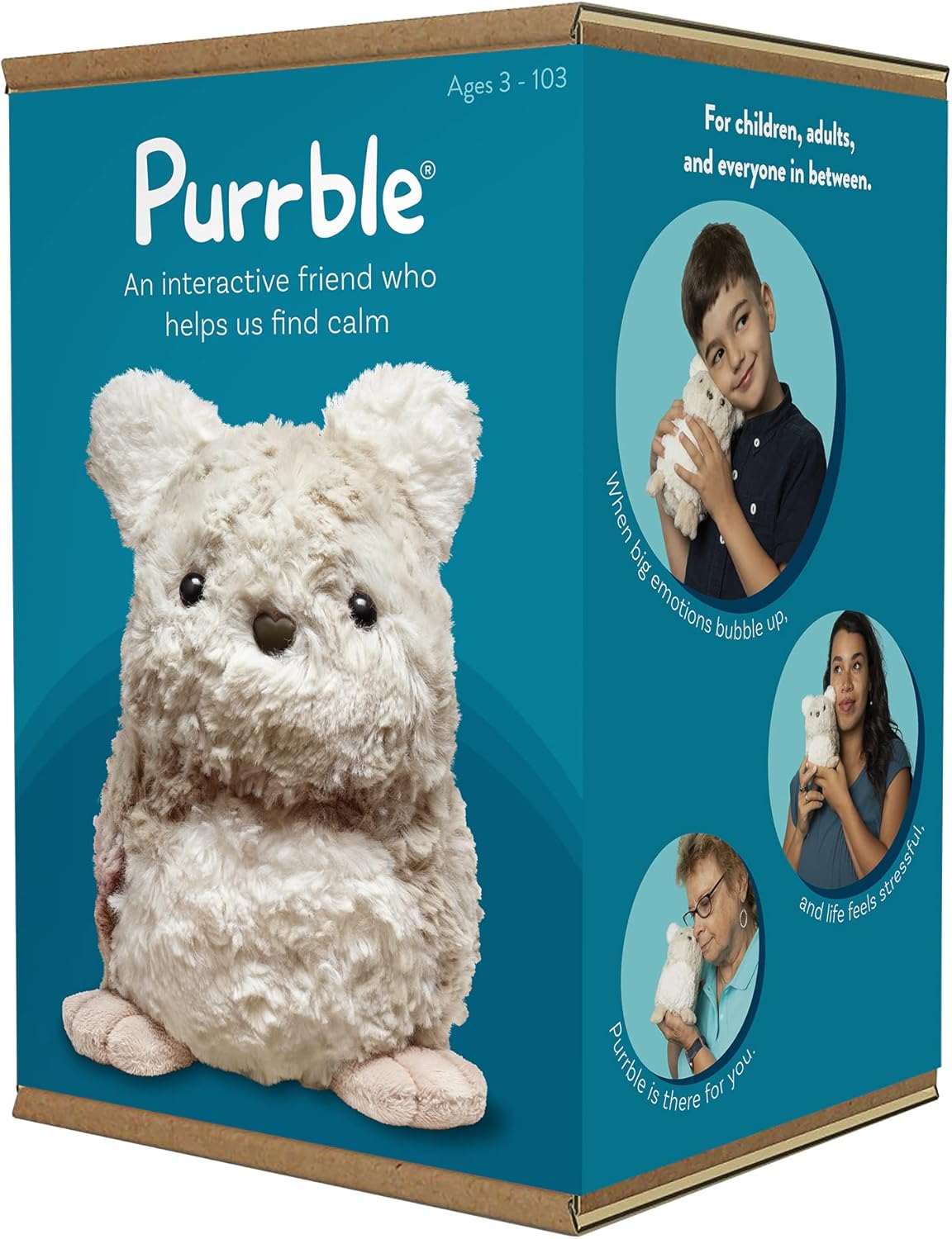 Calming Toy Companion with Dynamic Heartbeat and Soothing Purr Plush Z392595