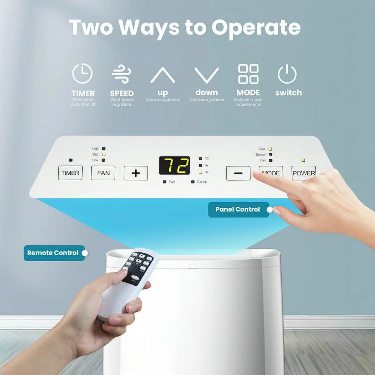 5000 BTU Portable Air Conditioner with Remote Control S33455