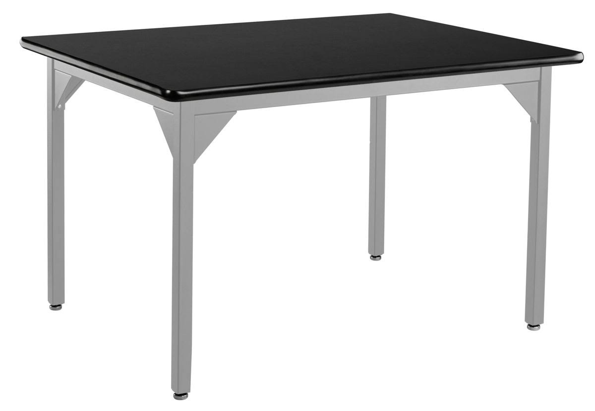 Grey Steel Science Lab Table with High Pressure Laminate Top Q37599