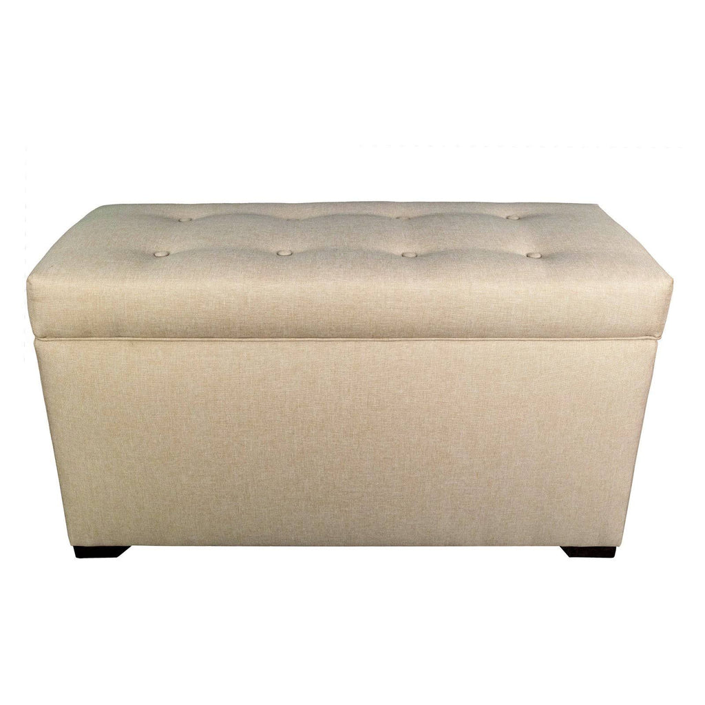 Light Tan 8 Button Tufted Storage Trunk Bench P9204