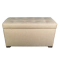Light Tan 8 Button Tufted Storage Trunk Bench P9204