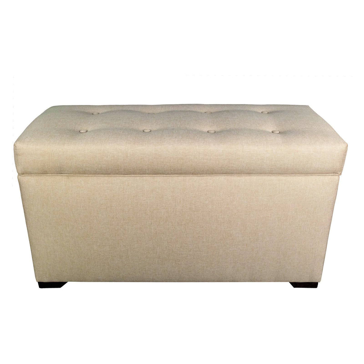 Light Tan 8 Button Tufted Storage Trunk Bench P9204