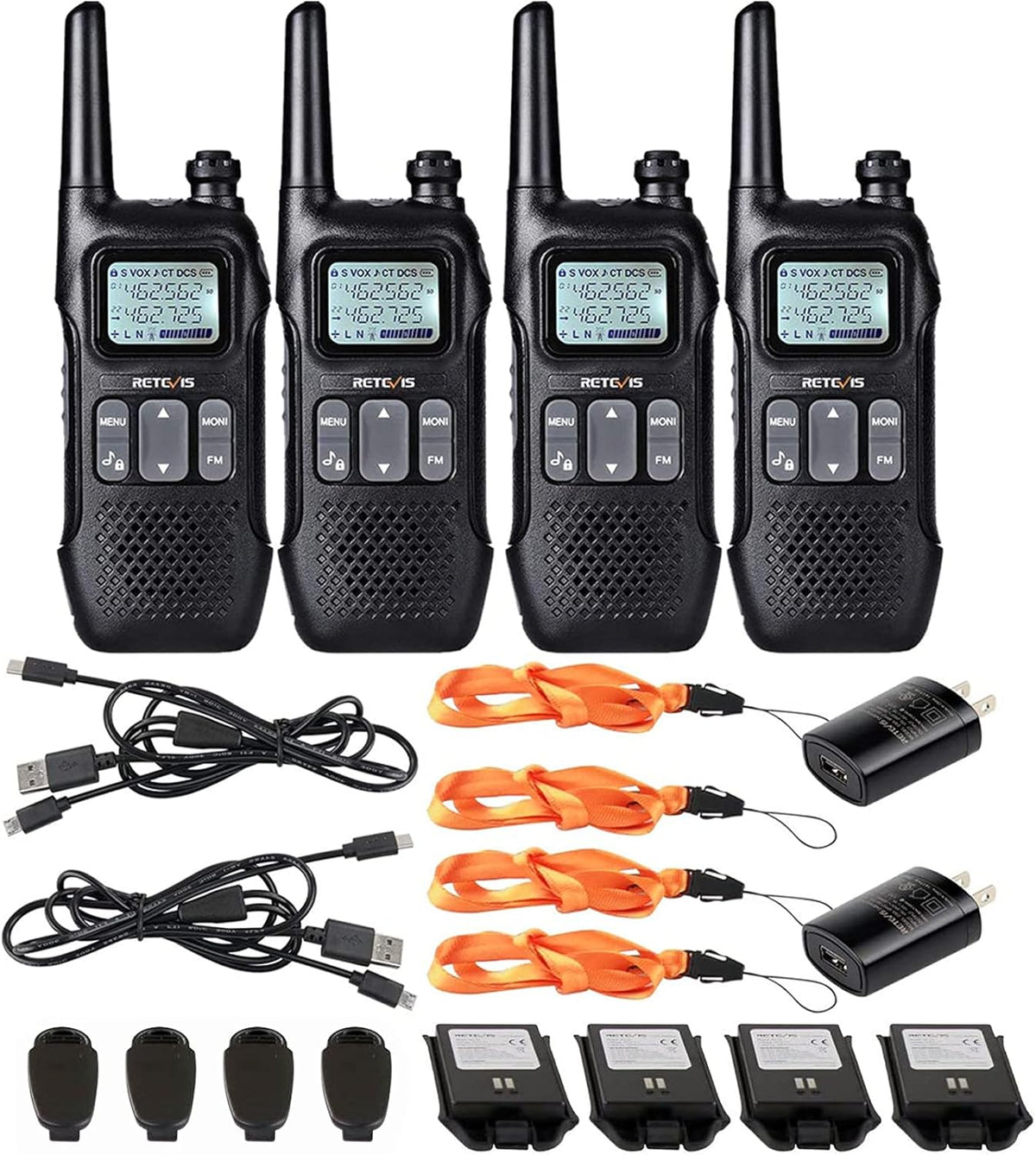 4 Pack Rechargeable Two Way Radio Walkie Talkies L4963