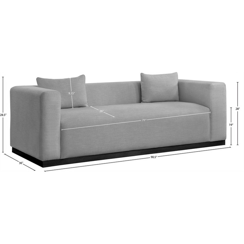 Grey Linen Textured Fabric Sofa V513