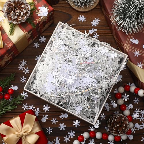 Metallic Red Green and Gold Crinkle Cut Paper Shred Filler H556